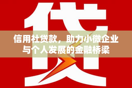 无锡信用社贷款，助力小微企业与个人发展的金融桥梁