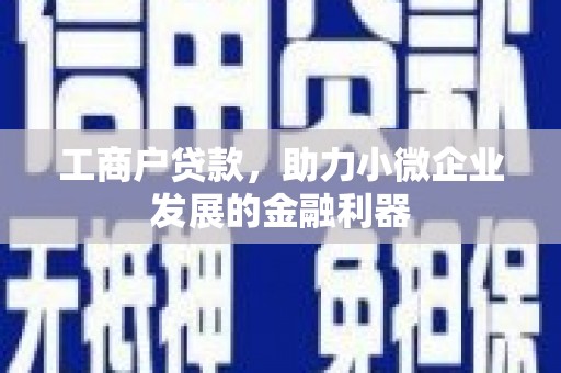 无锡工商户贷款，助力小微企业发展的金融利器