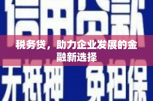无锡税务贷，助力企业发展的金融新选择