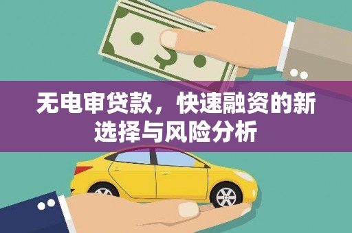 无锡无电审贷款，快速融资的新选择与风险分析