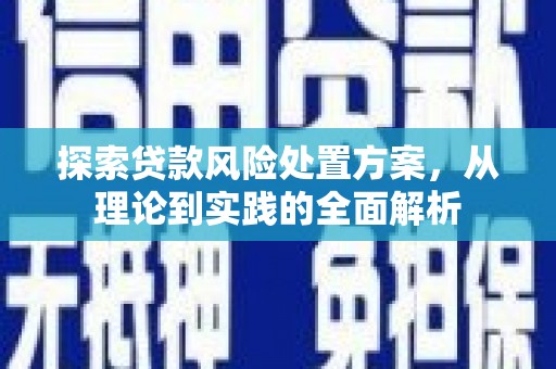 无锡探索贷款风险处置方案，从理论到实践的全面解析