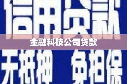 无锡金融科技公司贷款