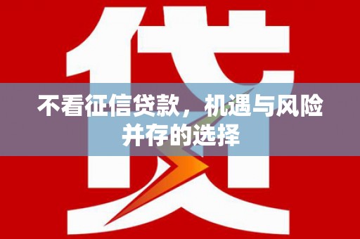 无锡不看征信贷款，机遇与风险并存的选择